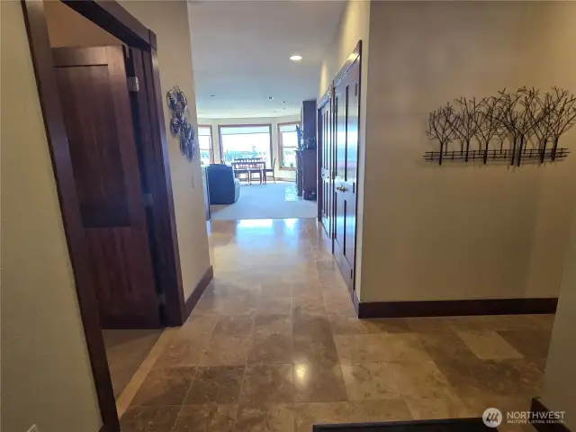 Spacious entry with tile floors