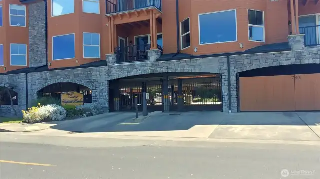 Gated entrance with call box