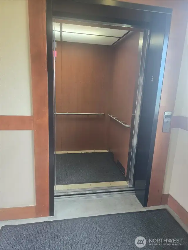 Elevator to 2nd and 3rd floors where exercise and rec rooms are located