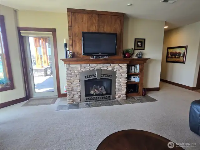 Cozy propane fireplace with blower