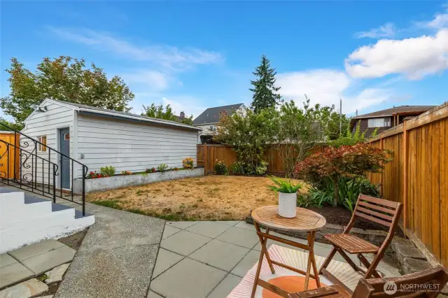 Nice patio and grass area