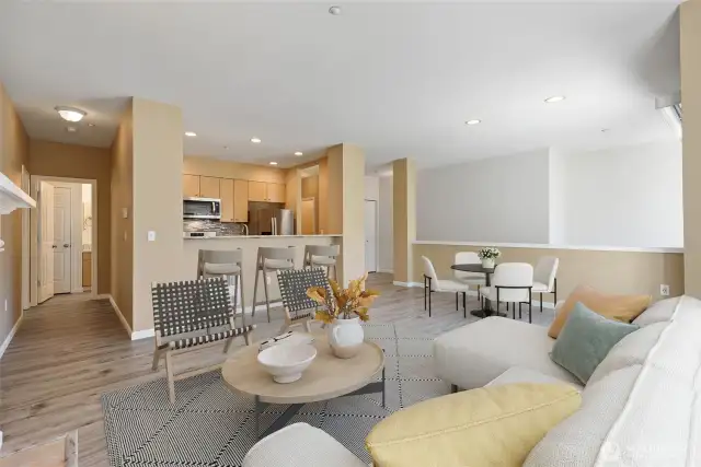 Virtually staged. Open-concept layout for easy entertaining.
