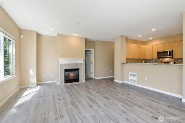 Entertaining is easy with the living room open to the kitchen.