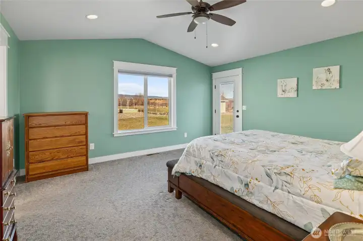 Primary Bedroom with private access to the back deck.
