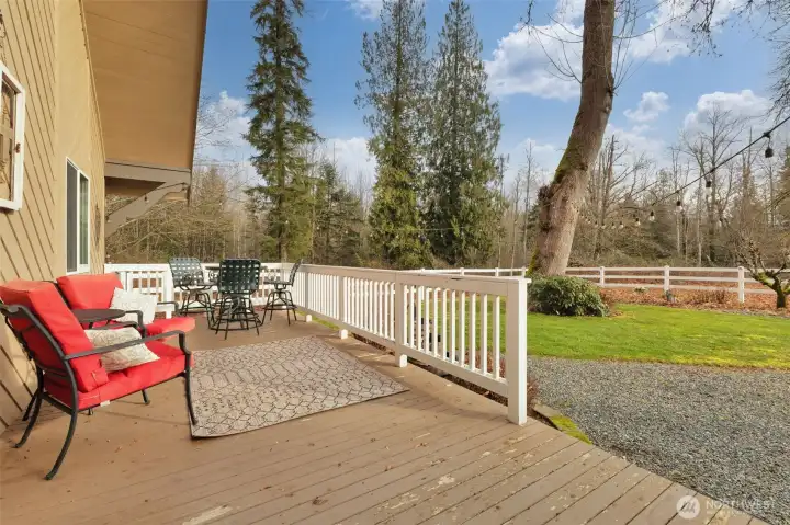 Back Deck Offers a Beautiful place to BBQ & Entertain or Just relax & Unwind