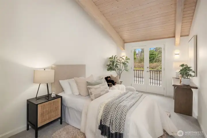 One of five secondary bedrooms on the upper level, not including the primary suite.