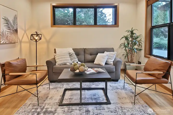 Thoughtful window placement makes it easy to furnish.