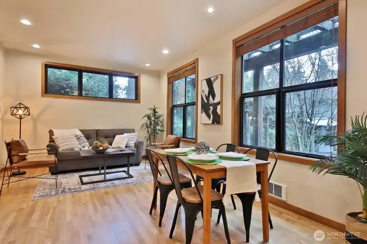 Large windows fill the space with natural light.