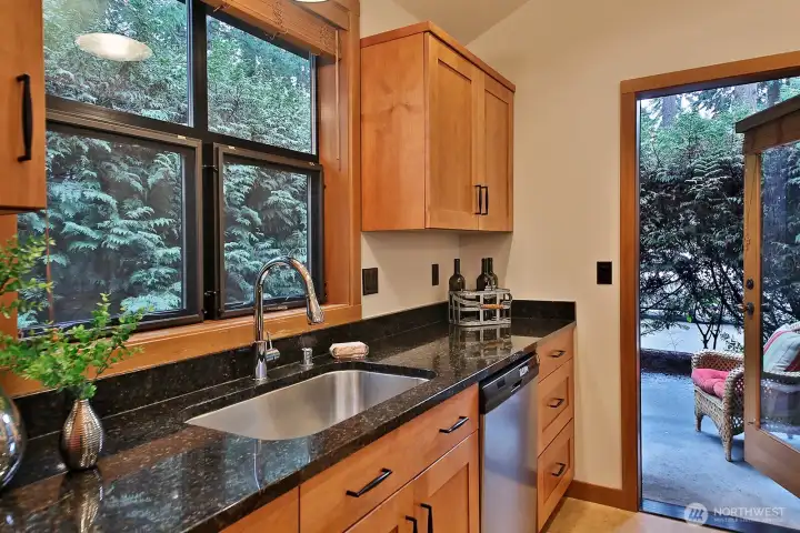 Easy access to the patio from the kitchen.