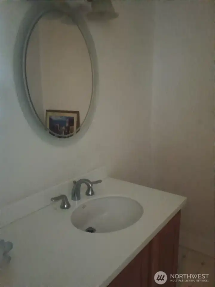 Main floor half bath vanity sink