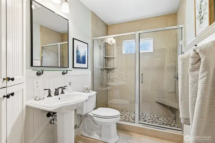 3/4 bath (remodeled in 2017) on main.