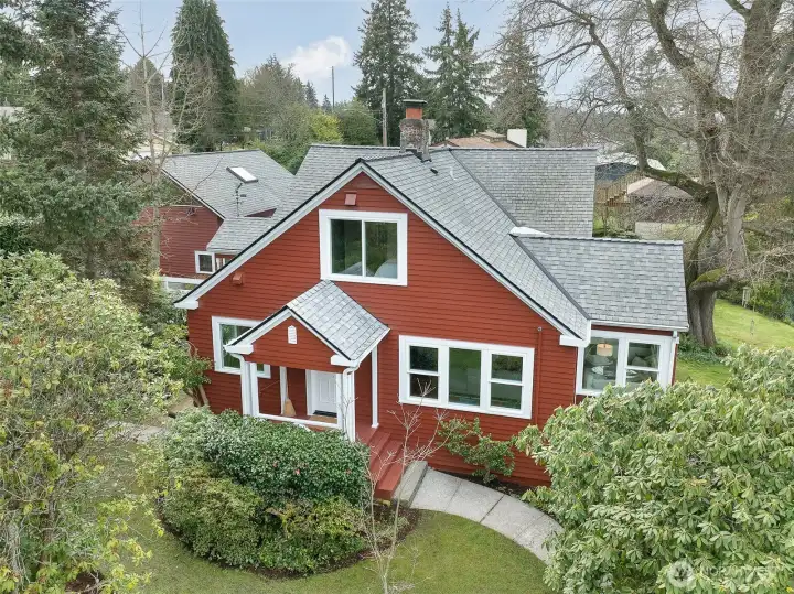 Front porch and main entrance to the home.