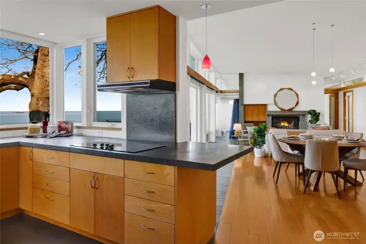 Chef's kitchen open to the main living...perfect for entertaining