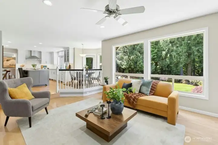 The kitchen and family areas provide plenty of space for entertaining and daily life!