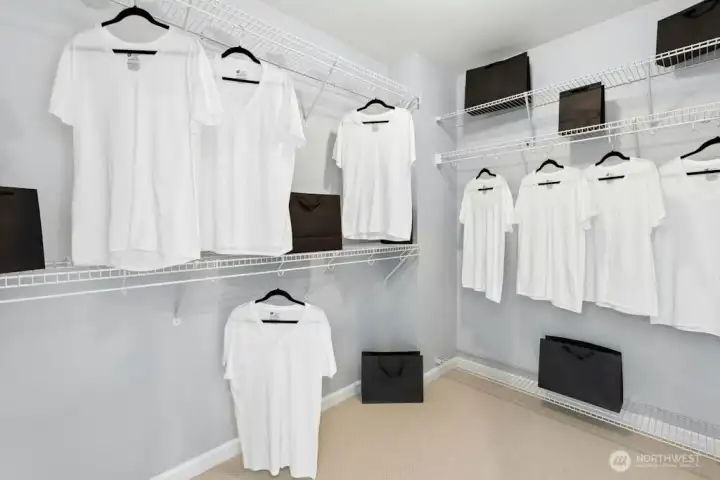 Large walk-in closet off the primary bathroom