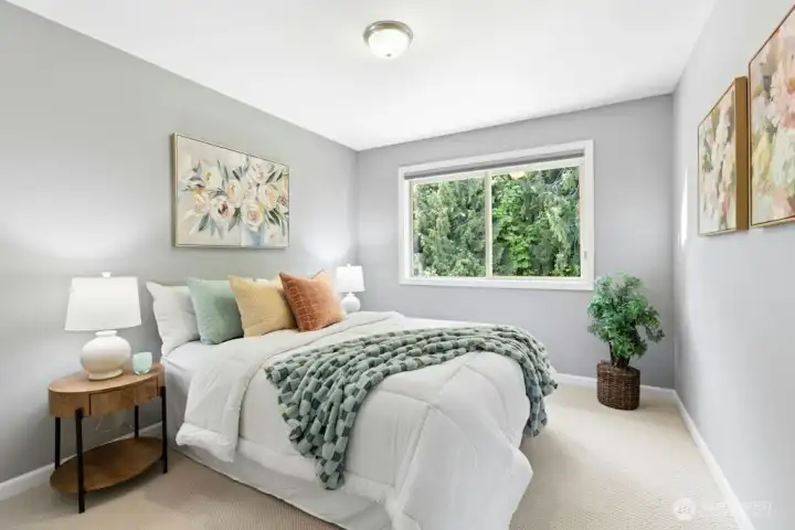 Third bedroom offers a  view of the private backyard