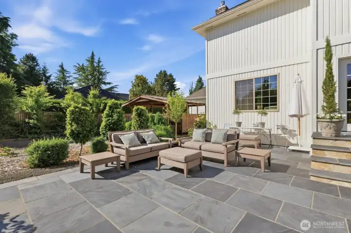Sunny southwest exposure in a delightful backyard.