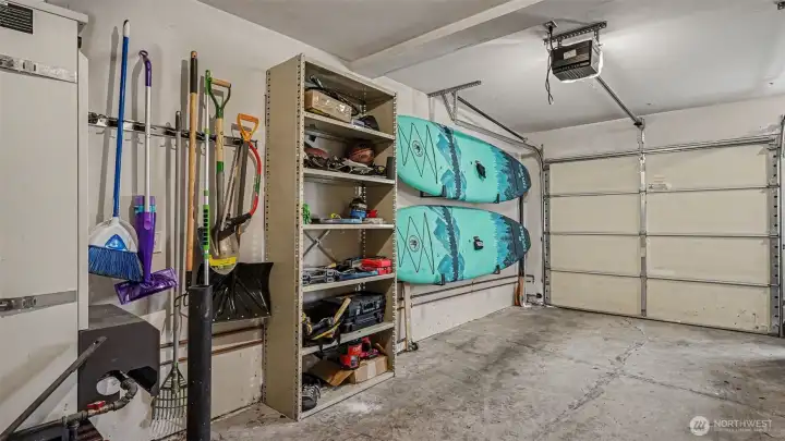 Garage with plenty of storage Garage with plenty of storage