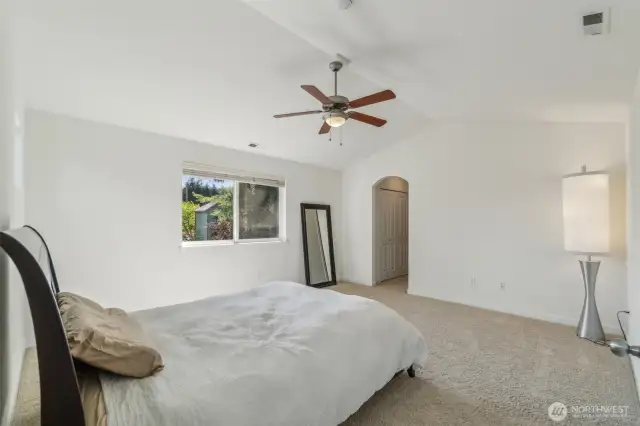 Spacious, bright and private primary suite.