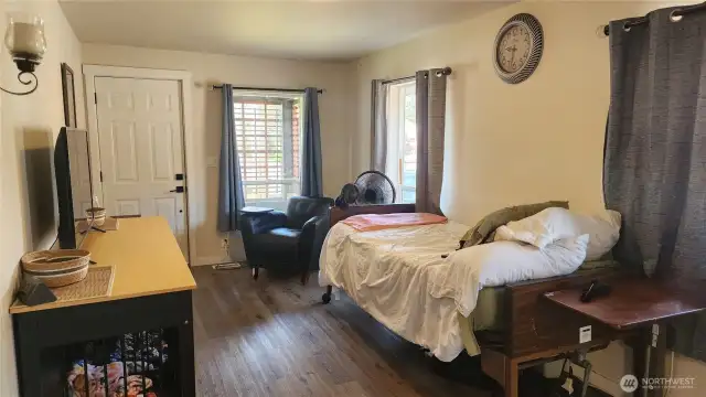 Looking into the living room from the kitchen