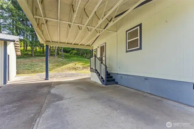 Carport with entry into "breakfast" space.