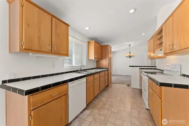 Facing dining room.