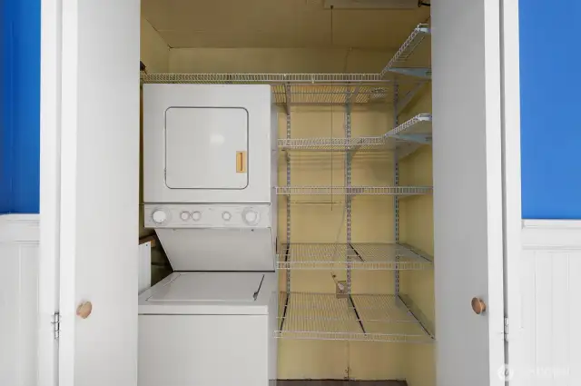 The laundry closet was expanded in 2020 as well. The laundry could be relocated to the basement, if you wanted to claim the closet for other purposes, such as a kitchen pantry or a game closet.