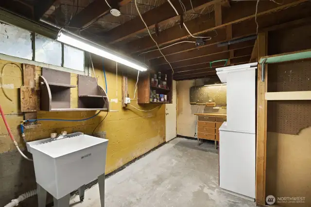 The basement also has a utility sink, small shop bench, exterior entrance and lots of additional storage. There's even a separate, lockable storage room not shown in the pictures. The basement has a total of 770 square feet to be used however you choose!