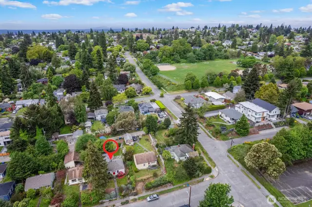 SW Kenyon Street is the nearest cross street, offering quick westerly access to West Seattle's main arterial 35th Ave SW, or to Delridge's handy Home Depot to the northeast.