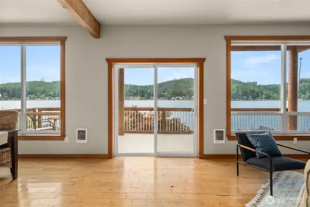 Sliding door to deck from great room/ kitchen.