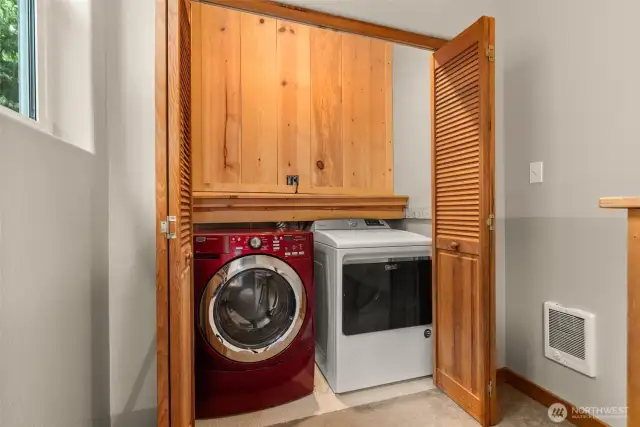 Upstairs washer and dryer.