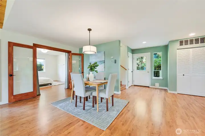 Dining to main floor bedroom