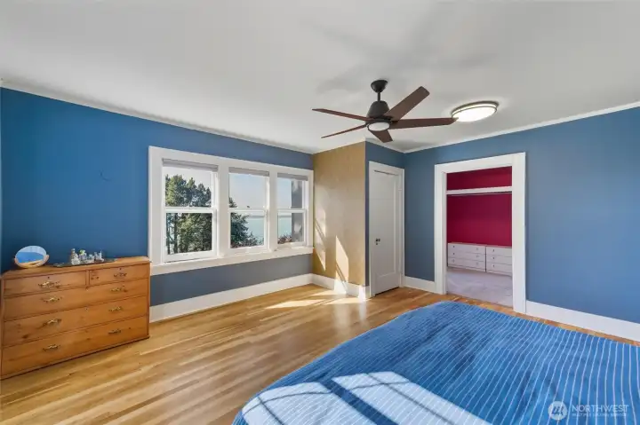 Unit A main bedroom, with more bay views.
