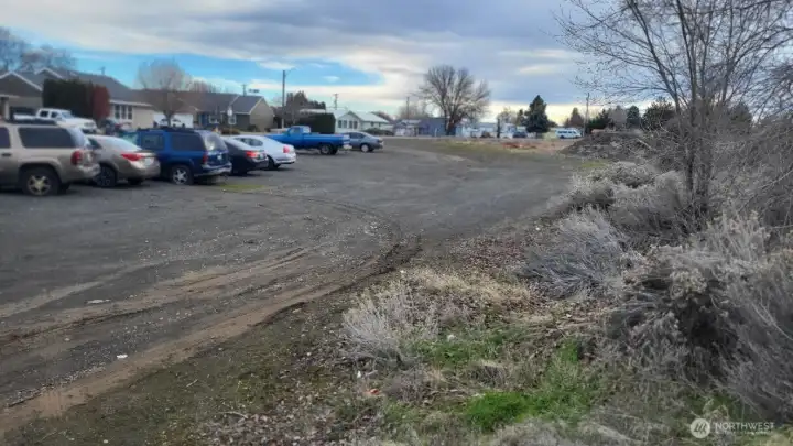 From far NW corner of lot looking South