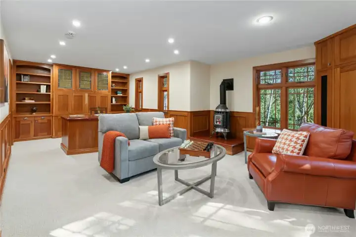 On the lower level, you'll find a truly luxury office space. Working from home never looked better.