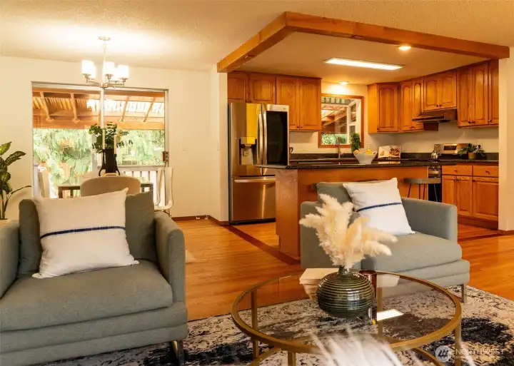 Open concept, with the social center of your world all in one well-lit, easily navigated space.