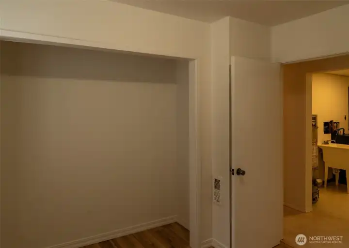 The 2nd small lower level room, with closet.
