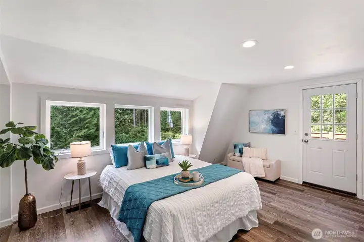 Primary bedroom W/ new private deck