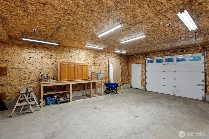Finished garage W/ lots of light and 50 amp for welder, car charger etc Finished garage W/ lots of light and 50 amp for welder, car charger etc