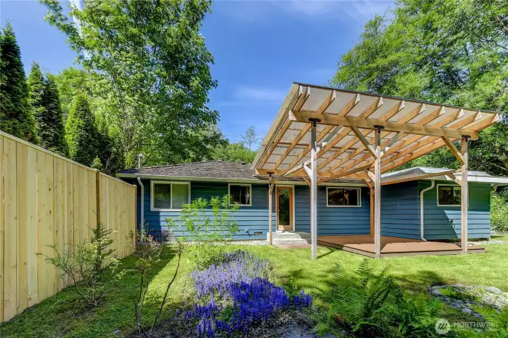 Backyard and Covered deck