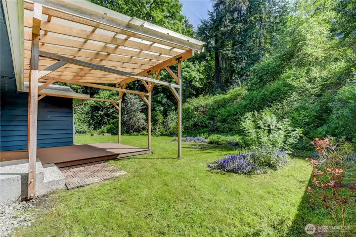 Backyard and Covered deck
