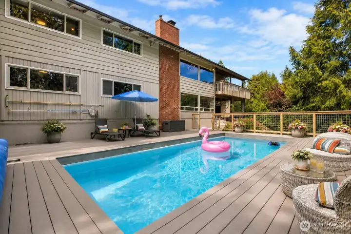 In ground pool with large, fully fenced pool deck. You will be the hottest house in town this summer! *some decor is digitally staged. In ground pool with large, fully fenced pool deck. You will be the hottest house in town this summer! *some decor is digitally staged.