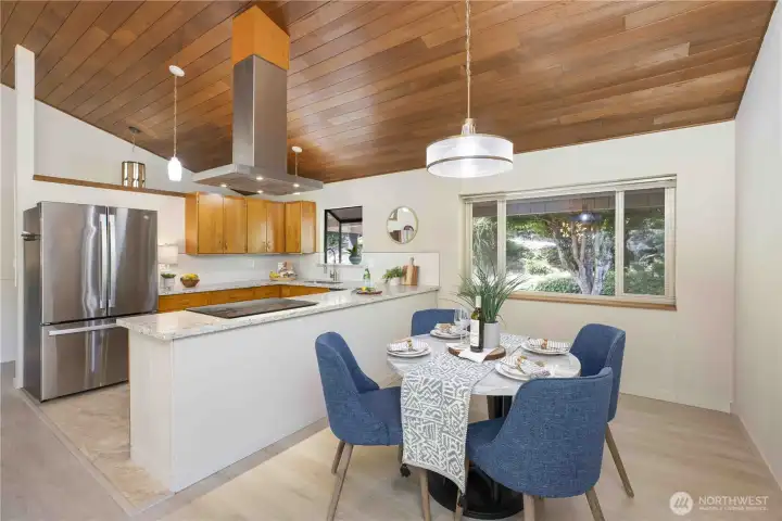 Formal dining area off kitchen. Formal dining area off kitchen.