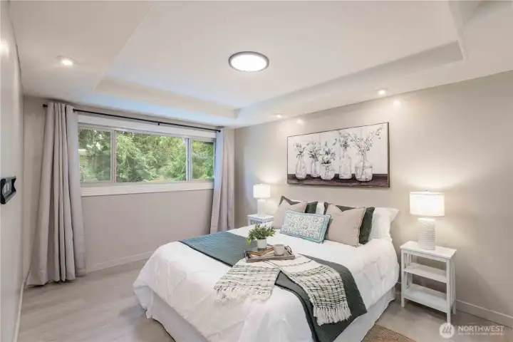 Primary suite with full bath and large WI closet. Primary suite with full bath and large WI closet.
