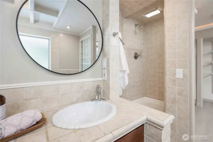 Primary bathroom shower. Primary bathroom shower.