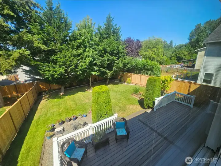 View of New Composite deck & New Fence from bedroom 3 & 4 View of New Composite deck & New Fence from bedroom 3 & 4
