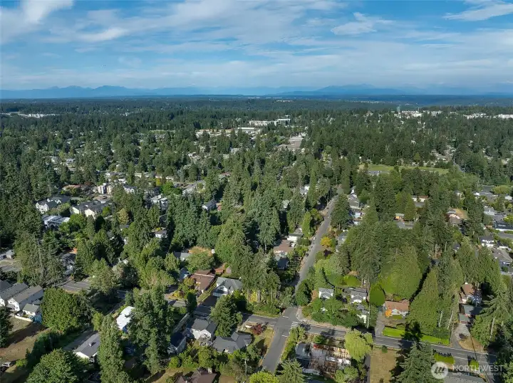 Looking east toward the Shoreline light rail station, less than a mile away — perfect for commuting, a night out downtown, or easy access to the airport