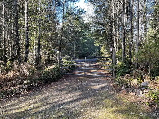 From Bedrock Rd looking at the gate.