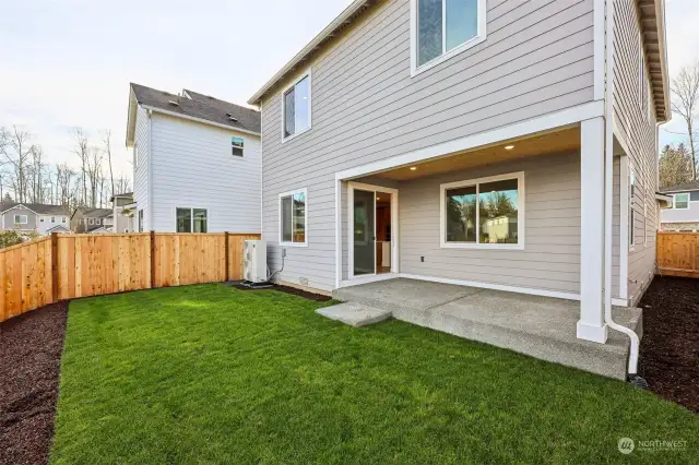 Rear yard covered patio