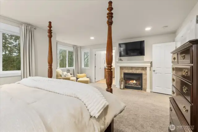 Beautiful and Cozy Gas Fireplace tells you it's time to relax.